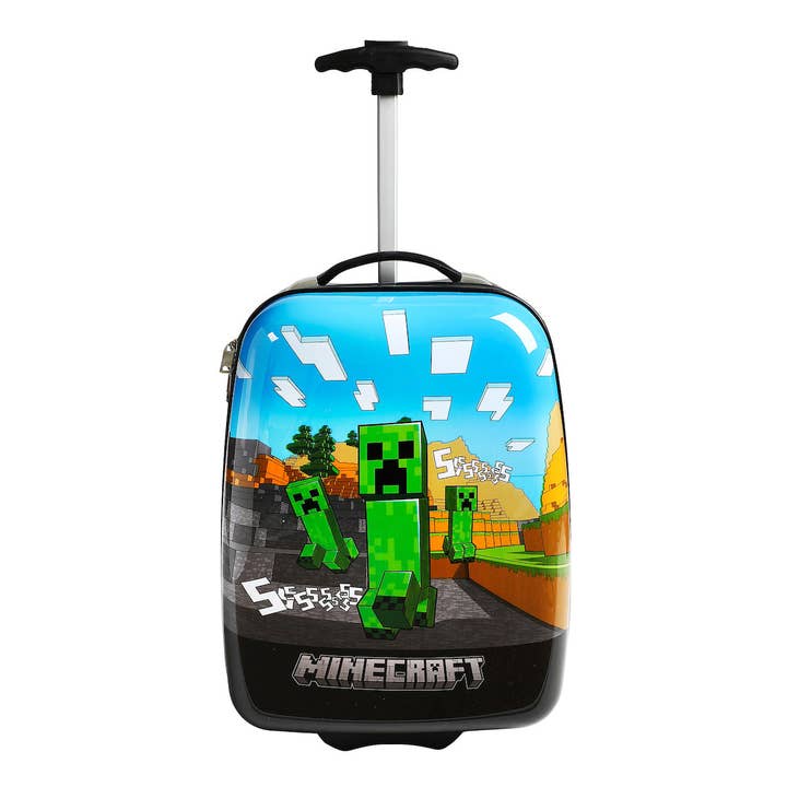 Minecraft Cliffside Creepers Youth 18" 2-Wheeled Hardside Toddler Luggage for wholesale by Bioworld Merchandising