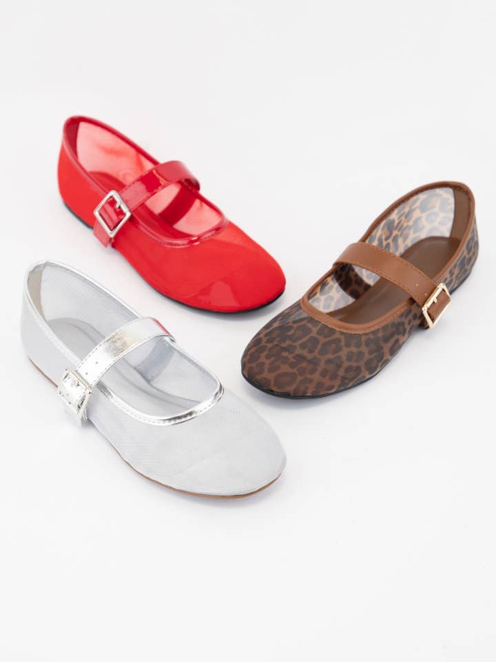CCOCCI - Wholesale Flats - Women's - JUMBO TRENDY MESH UPPER MARY JANE FLATS