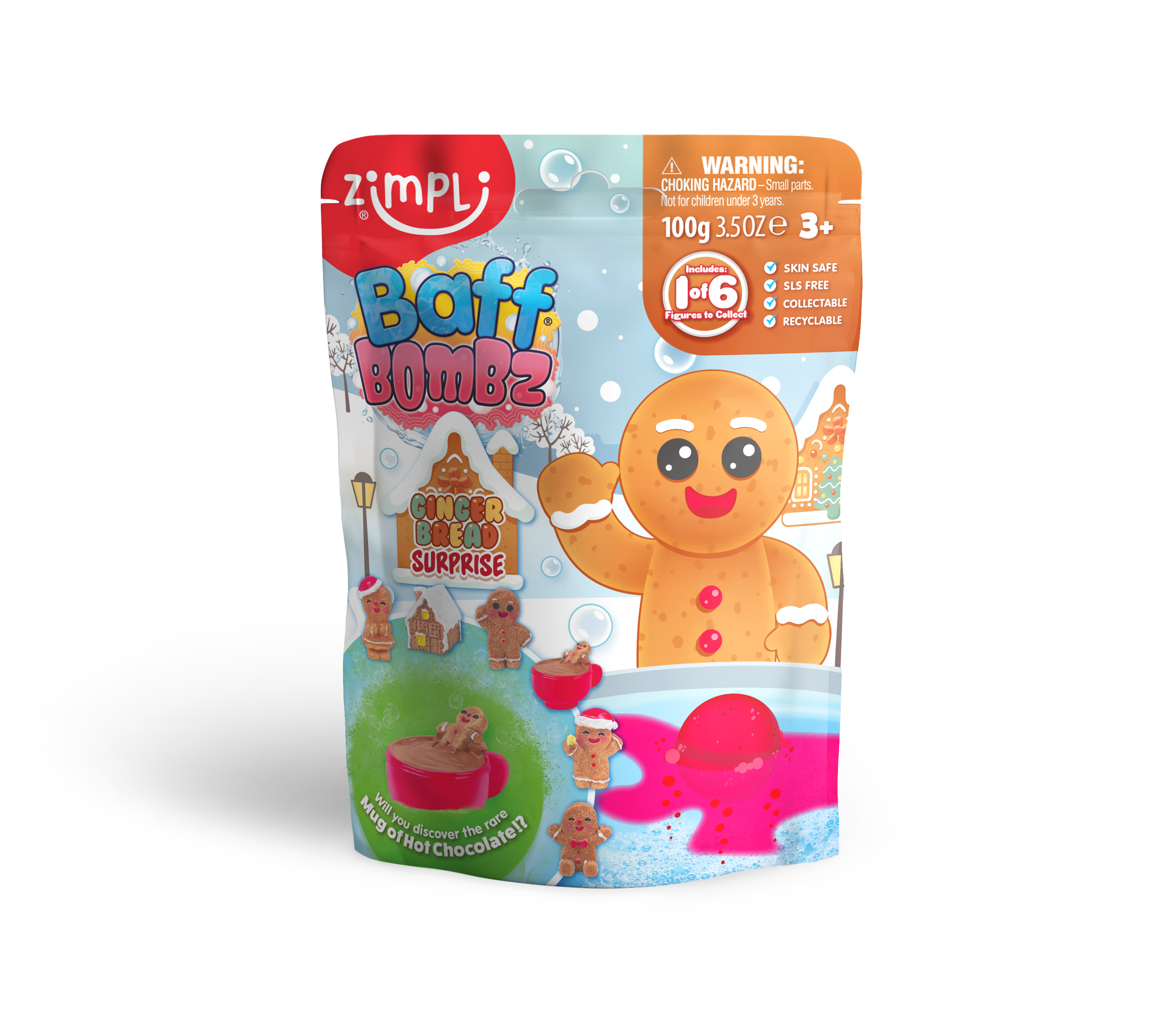 Zimpli Kids – wholesale Bath toy – Baby – Zimpli Baff Bombz Gingerbread Surprise Collectable Bath Toy3
