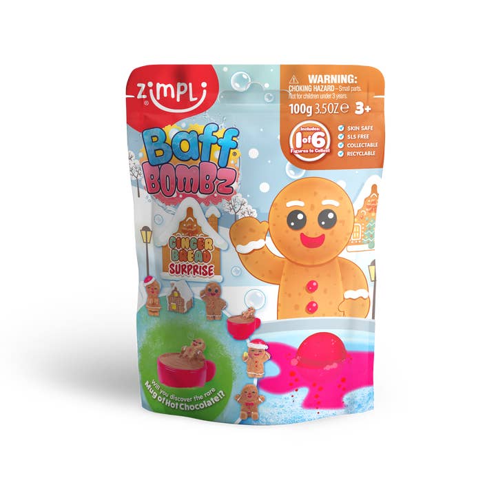 Zimpli Kids – wholesale Bath toy – Baby – Zimpli Baff Bombz Gingerbread Surprise Collectable Bath Toy3