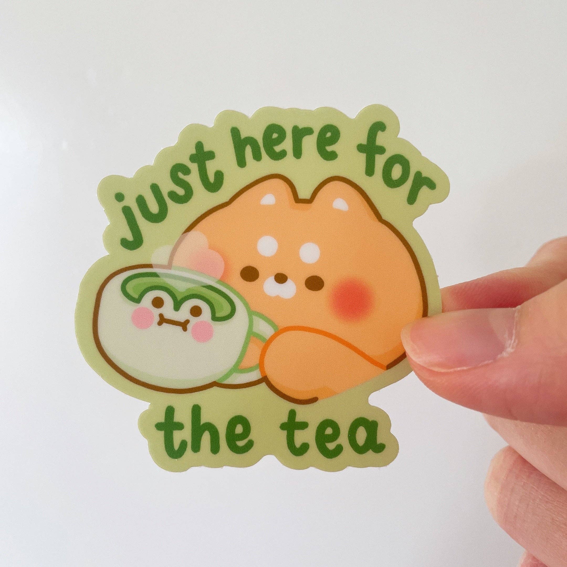 StickyRiceCo - Wholesale Sticker - Just Here for the Tea Shiba Dog Sticker2