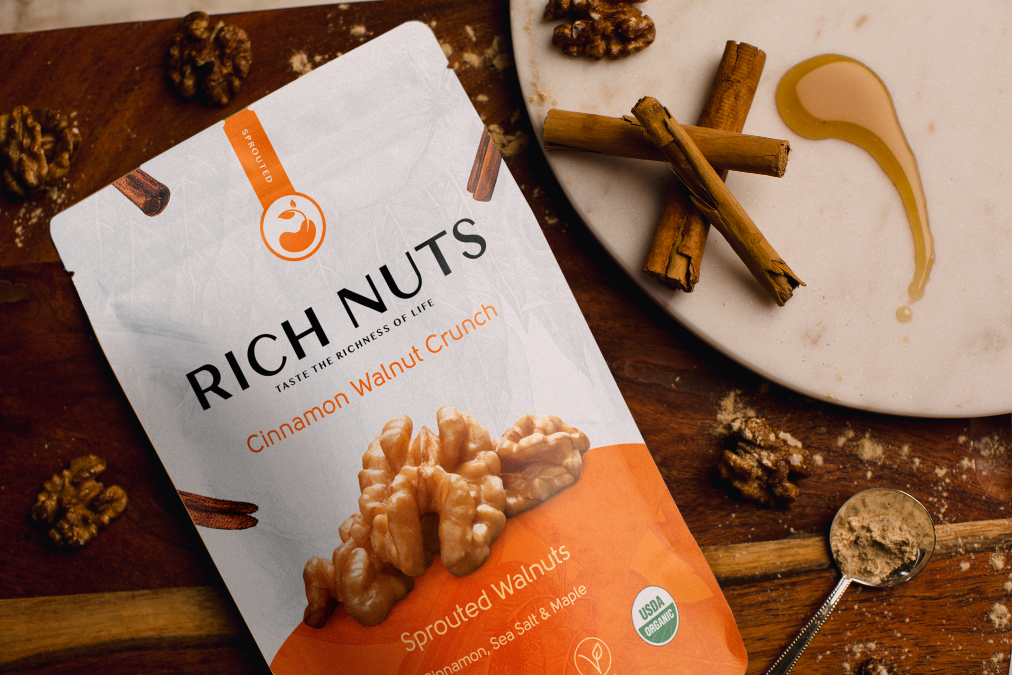 Rich Nuts – wholesale Nuts – Cinnamon Walnut Crunch - Sprouted Walnuts2