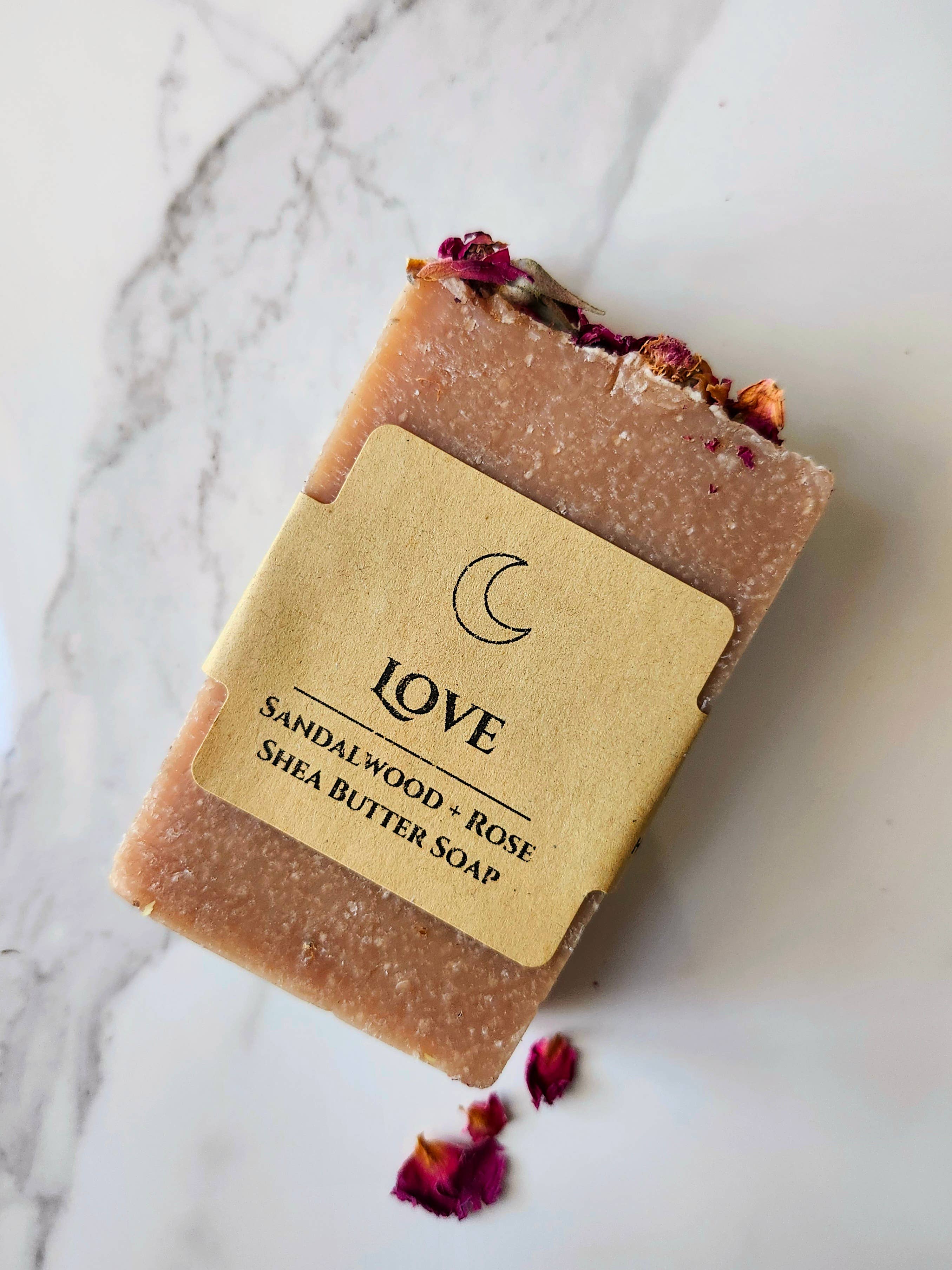 Three Witches Tea Shop - Wholesale Bar Soap - Sandalwood + Rose Organic Shea Butter Love Soap3