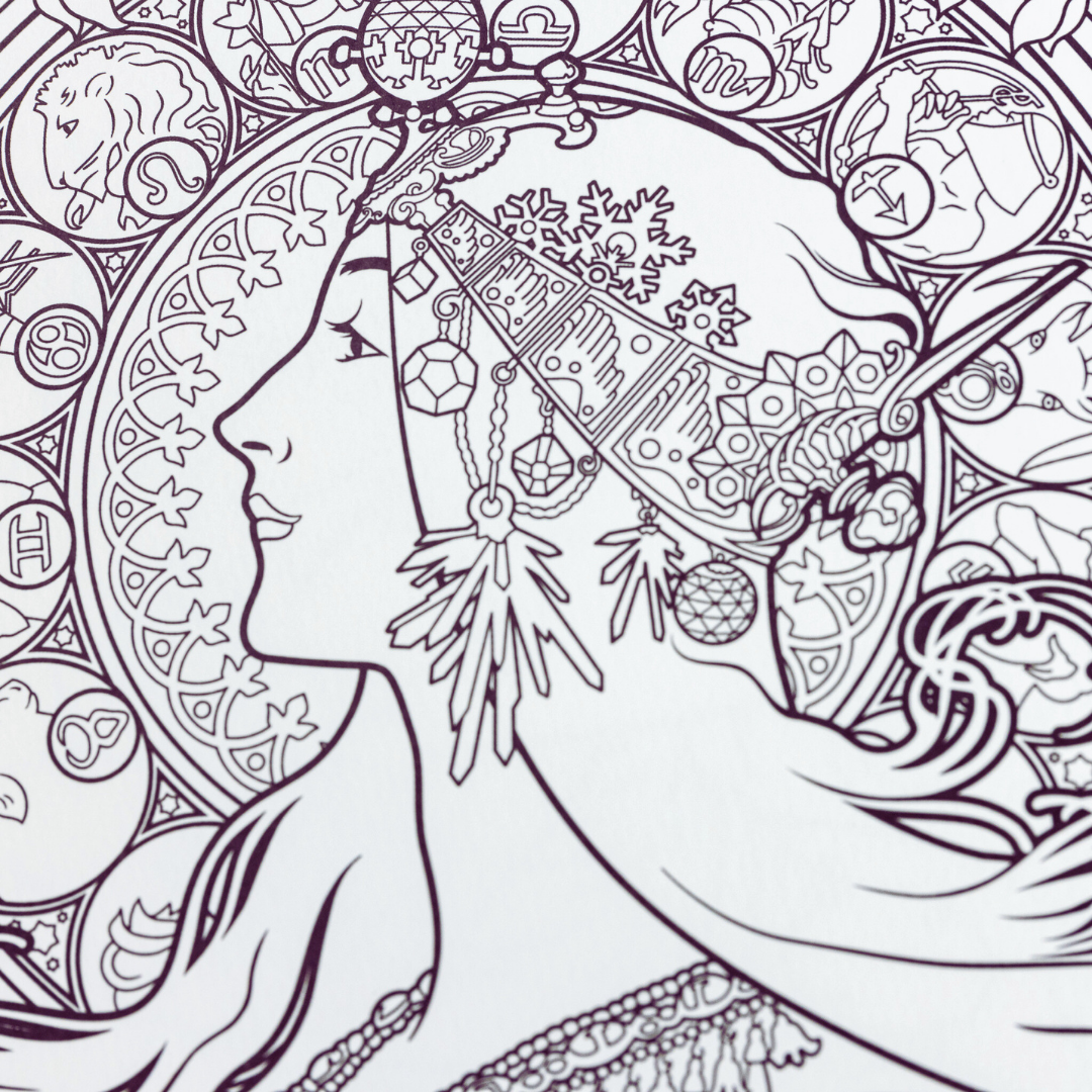 Today is Art Day - Vente Livre de coloriage et d'activités pour adultes - Livre de coloriage - Alphonse Mucha3