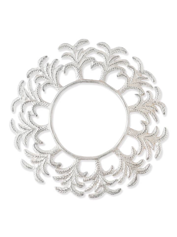 Vergulde Palmblad Zilveren Aluminium Oplaadplaat – 13" voor wholesale door Tiramisu