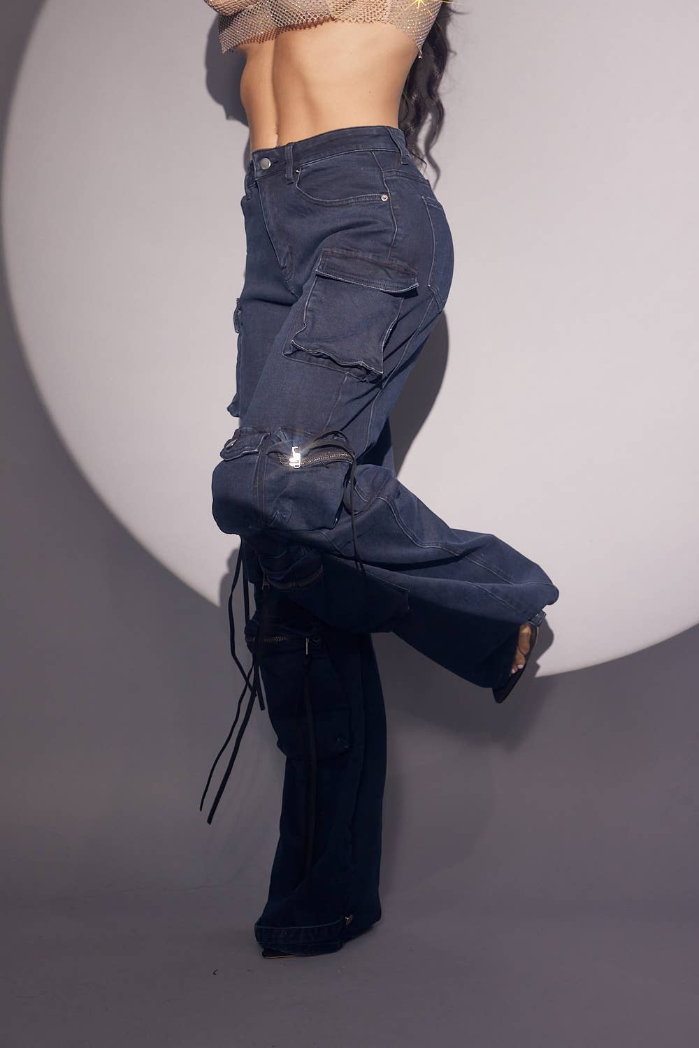 WFFS – Engroshandel Jeans - Dame – Navy cargo-jeans2