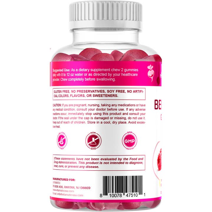 Vitamatic - Wholesale Oral Supplement/Vitamin - Vitamatic | Beet Root 3000mg Per Serving | 60 Gummies