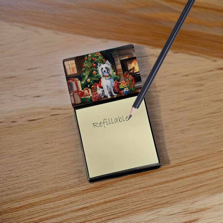 Caroline's Treasures - Wholesale Sticky notes - Chinese Crested Cozy Christmas Sticky Note Holder DAC2632