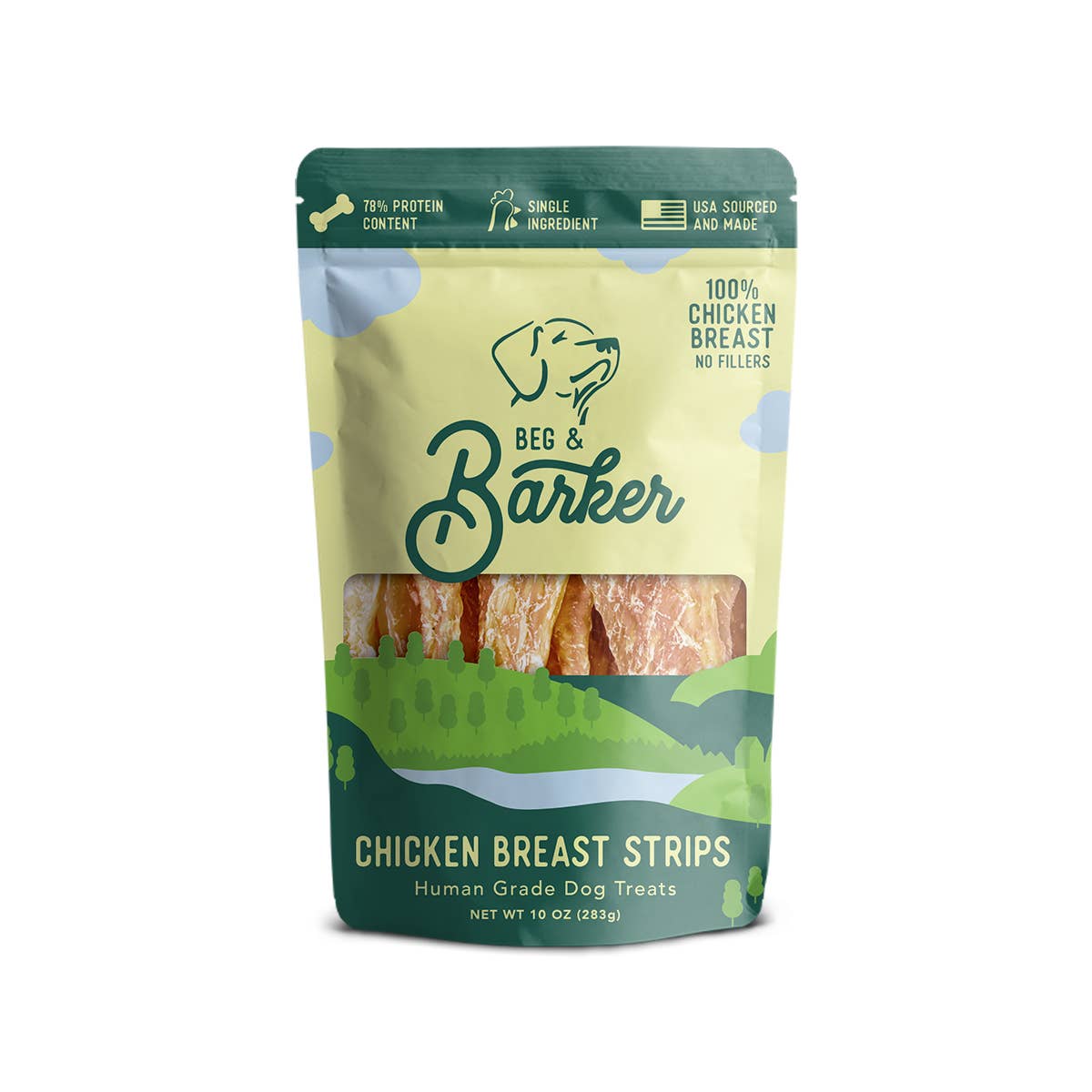Beg & Barker Premium Dog Treats - Wholesale Pet Treats - Dog - 10 oz. Chicken Breast Jerky Strips Dog Treats