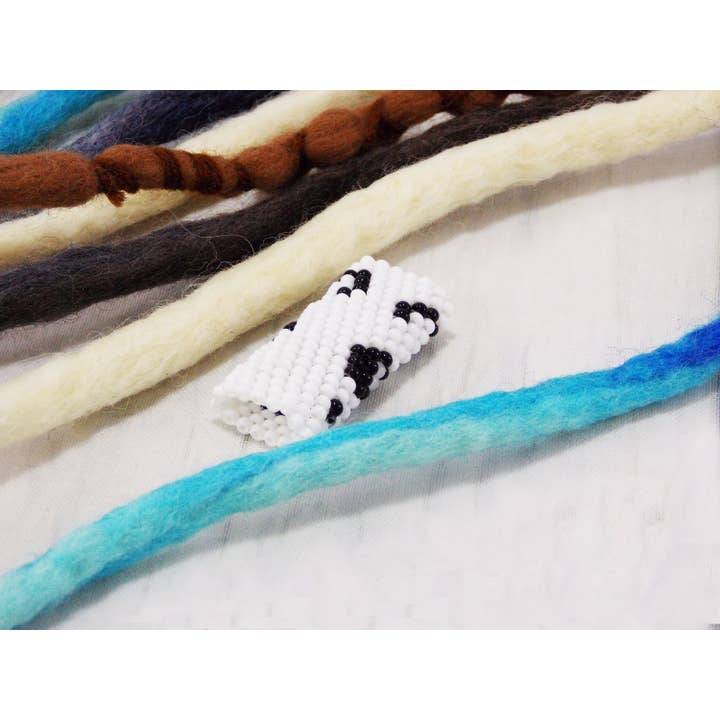 Ninolia - Vente Élastique à cheveux - Trou de bijoux Dreadlock Panda Lock 9mm accessoires pour cheveux Boho Hippie Nature Alternative Rasta Perles de dread uniques anneaux de cheveux de barbe Tresses manchette7