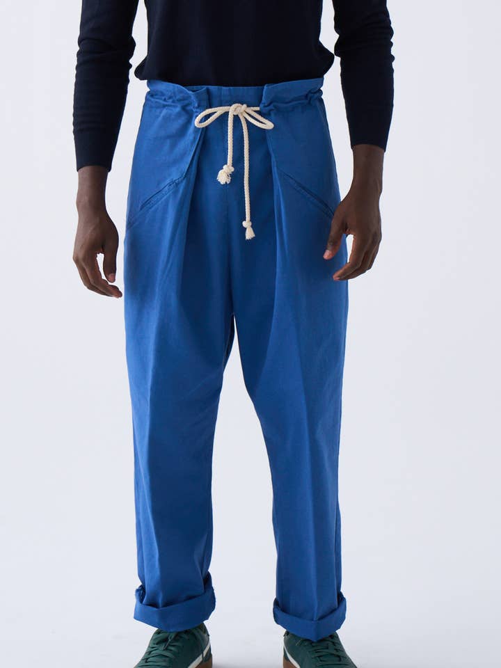 Blue Origami Pants for wholesale by Pitagora