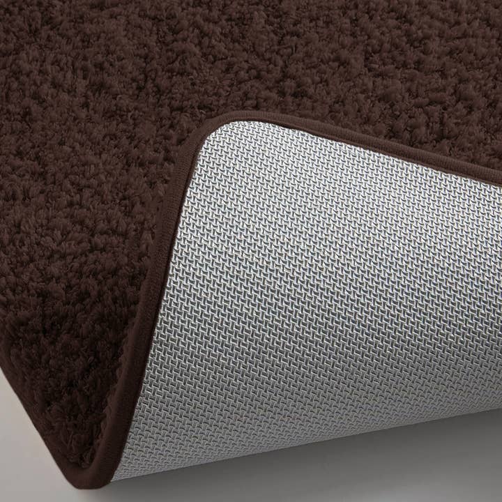 home mart goods - Wholesale Bath Mat Set - Large 2 Piece Brown Microfiber Soft Thick Plush Bath Mat Set