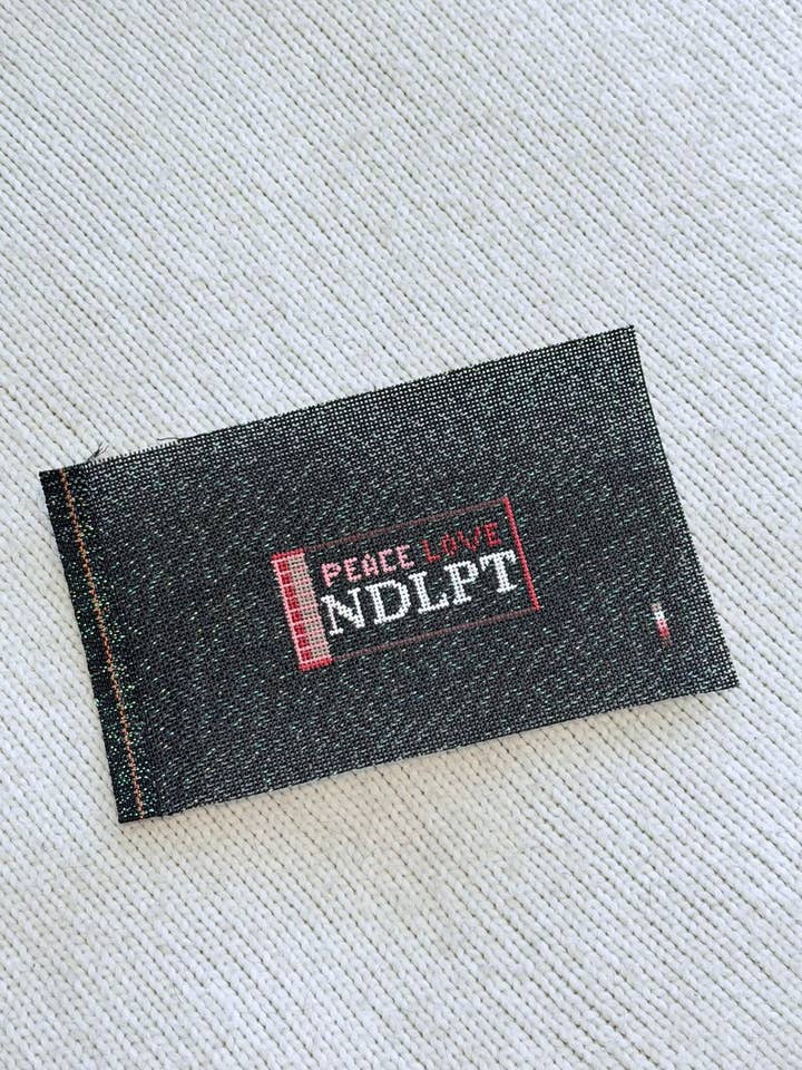 Peace Love NDLPT Matchbox Needlepoint Canvas on Black Sparkle 18 mesh | HandPainted for wholesale by Lets Stitch Studio