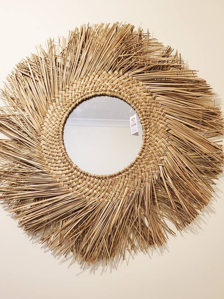 HMS09M Specchio con rivestimento in alghe marine D80 cm, Specchio D28 cm per la vendita all'ingrosso da parte di HAMI & CO