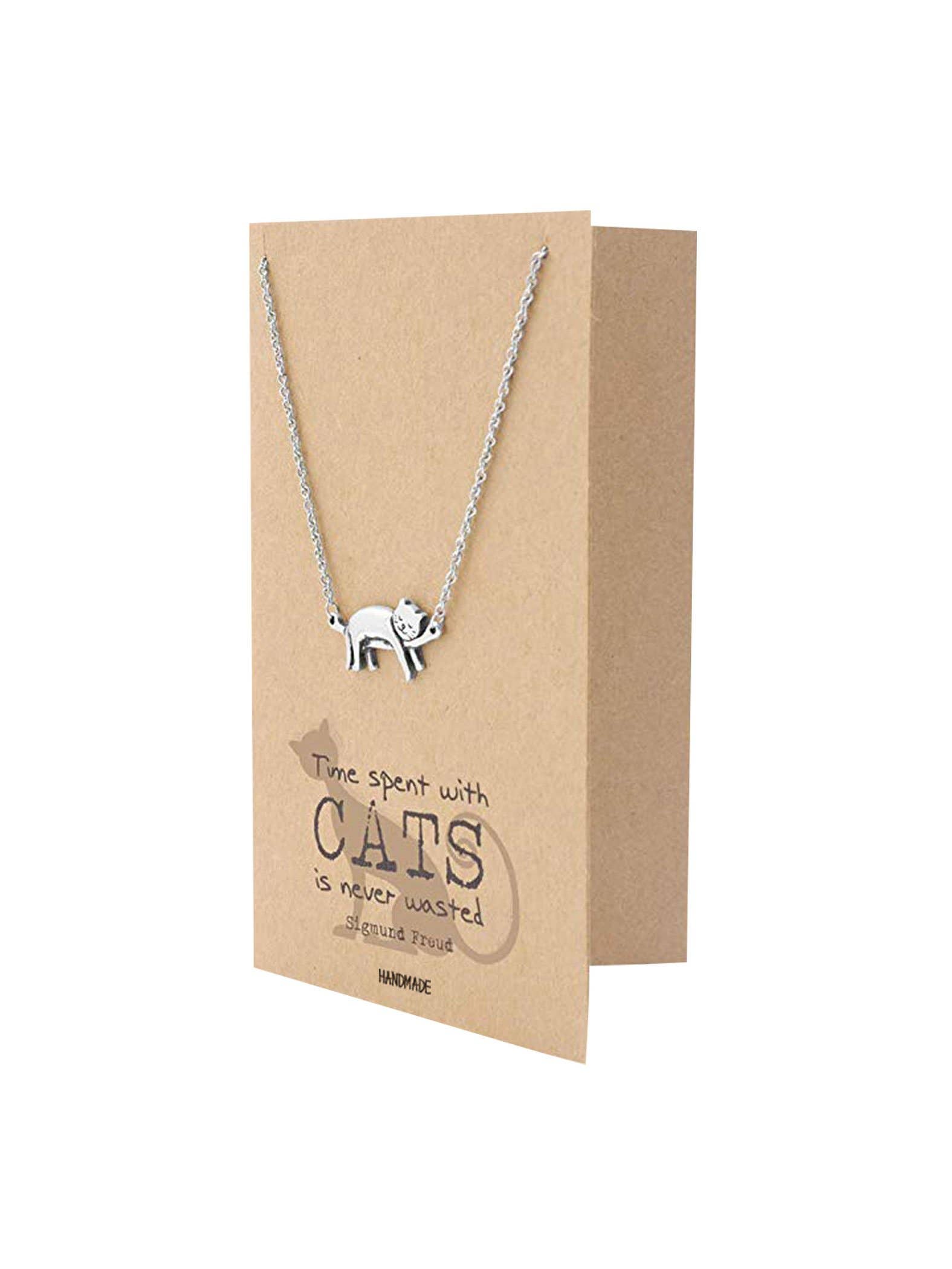Quan Jewelry - Wholesale Pendant/Charm Necklace - Keira Cat Necklace Quotes Greeting Card, Gifts for Cat Lover2