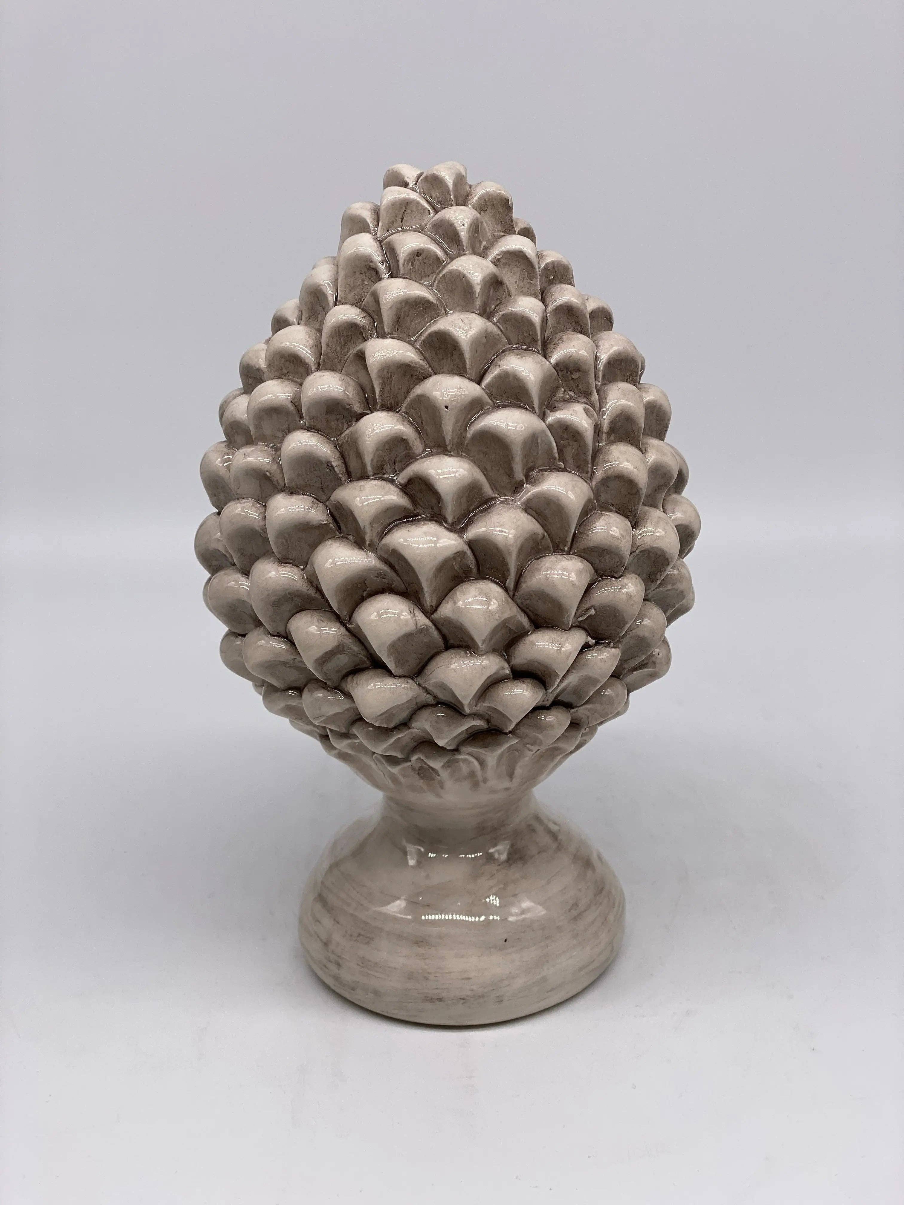 DD Ceramiche Siciliane - Wholesale Decorative Tabletop Object - Caltagirone Ceramic Pinecone cm H.20 Artisan Luis Line8