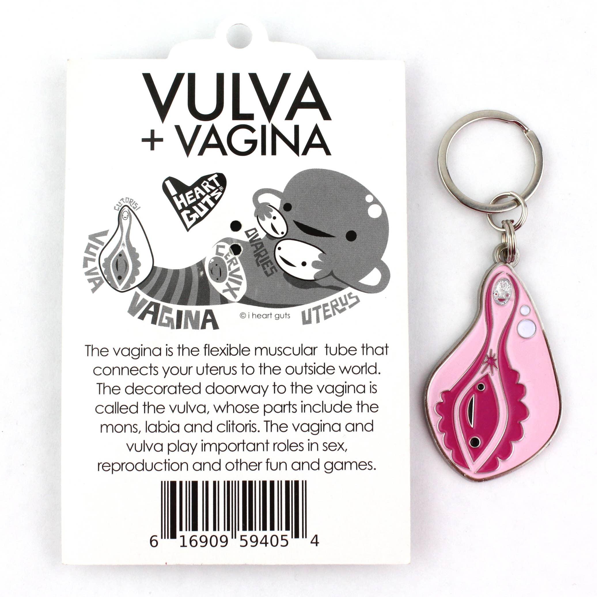 I Heart Guts | Organ Plushies Wholesale - Wholesale Keychain - Women's - Vagina+Vulva Keychain With Sparkly Clit Face10