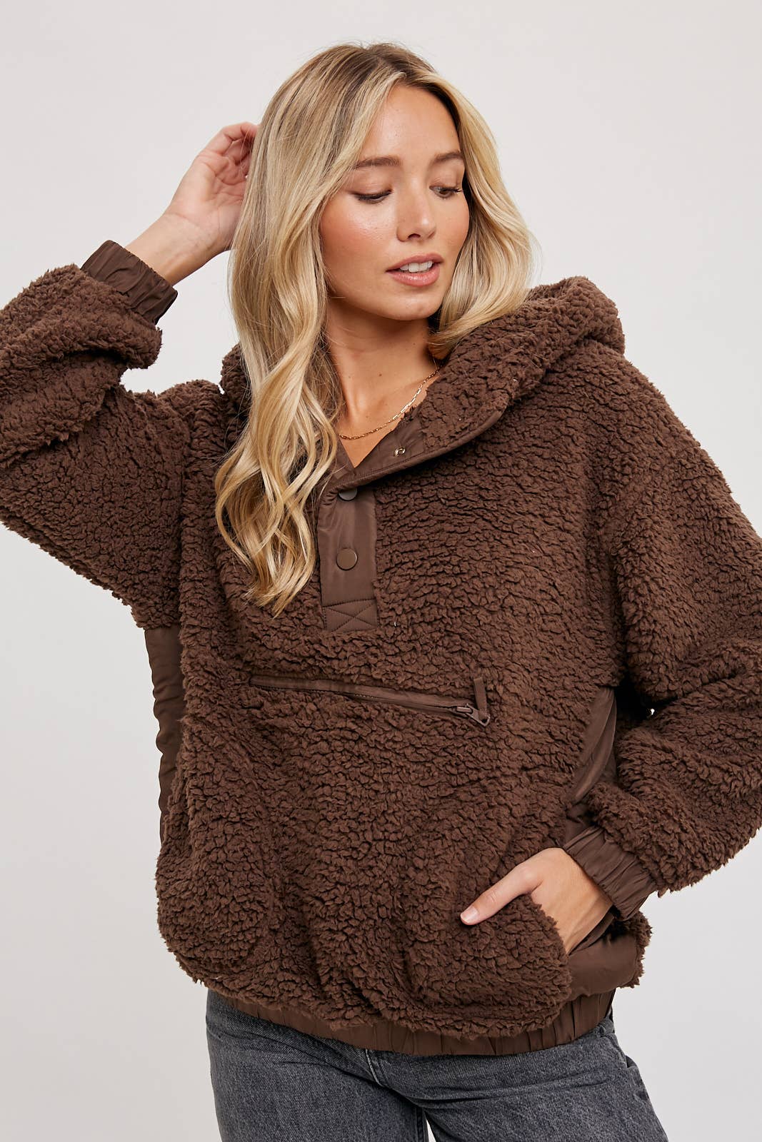 Bluivy – wholesale Hoodie - Dam – Sherpa-huvtröja med pulloverdesign1