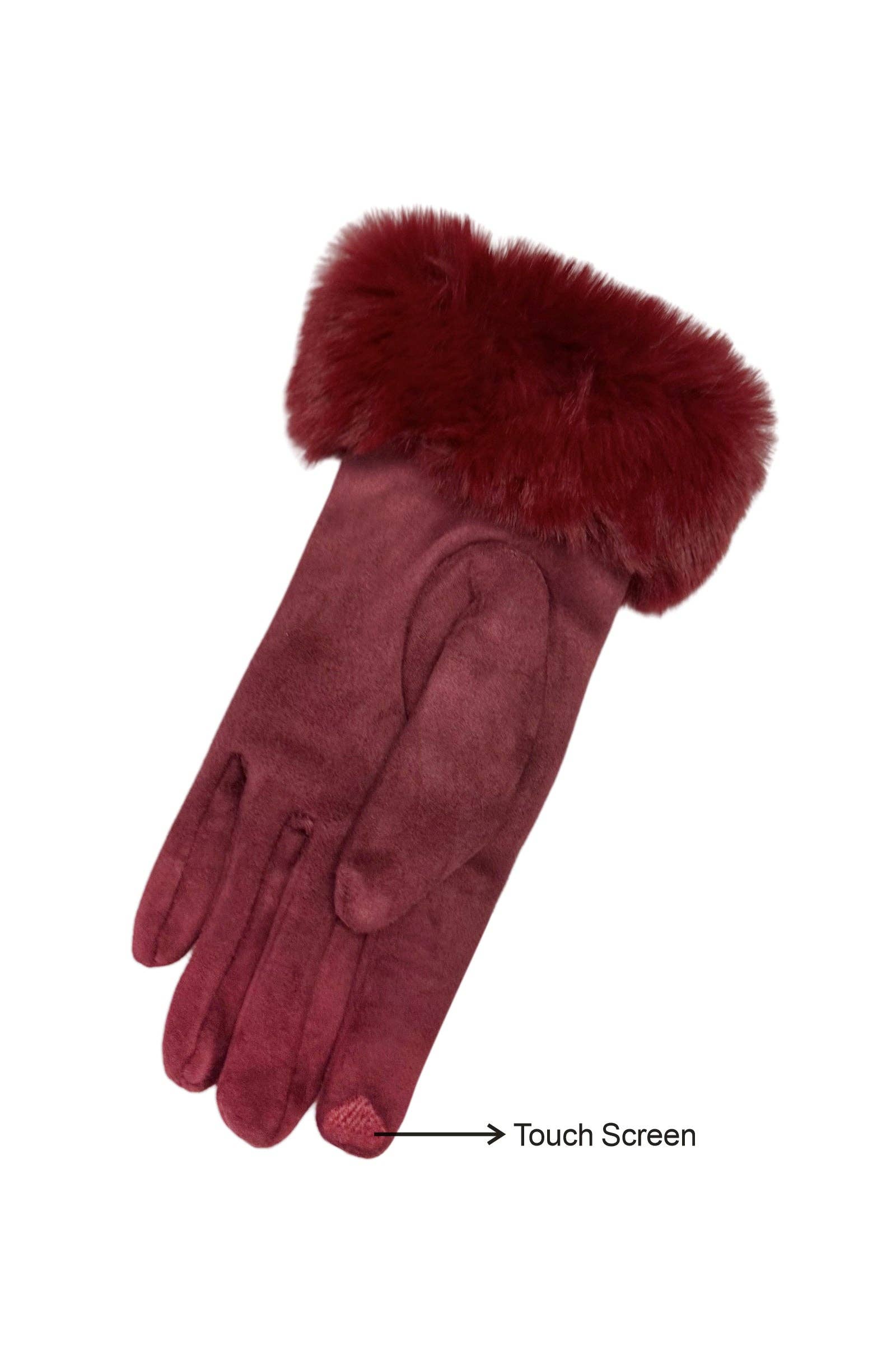 Fashion Scarf World - Venta al por mayor Guantes - Mujer - Guantes de ante con pantalla táctil y ribete de piel sintética18