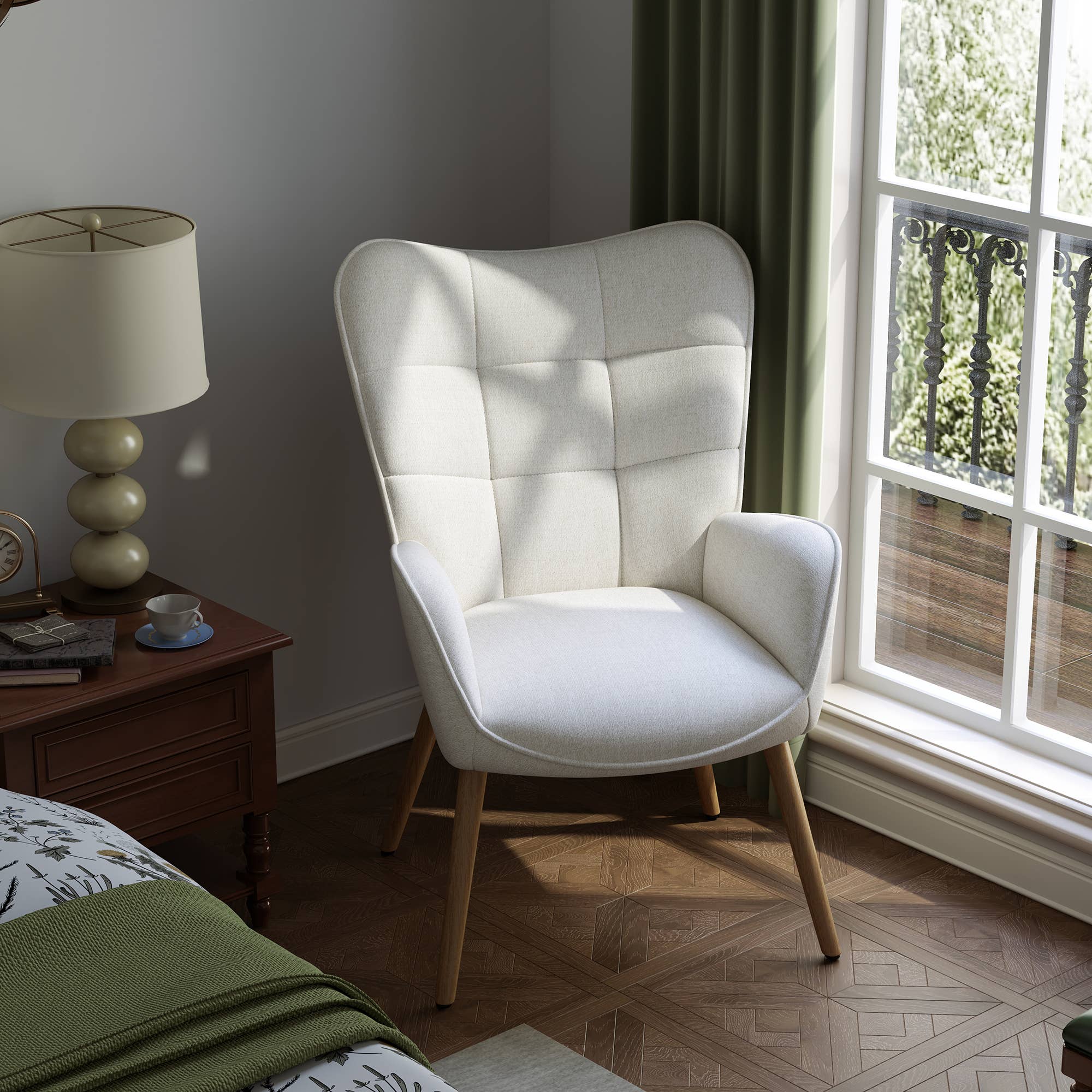 HOMYCASA DESIGN INC - Wholesale Chair - Modern Tufted Accent Chair with Suede Finish in Brown14