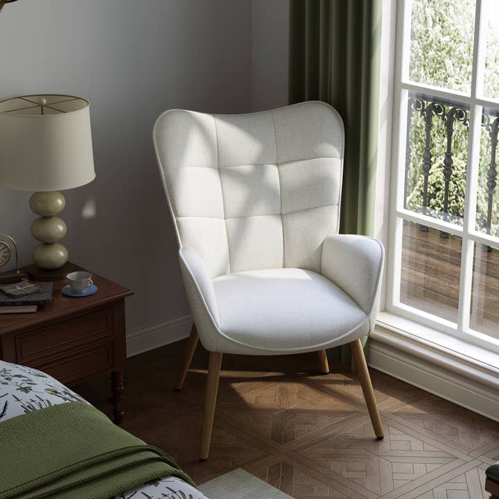 HOMYCASA DESIGN INC - Wholesale Chair - Modern Tufted Accent Chair with Suede Finish in Brown14