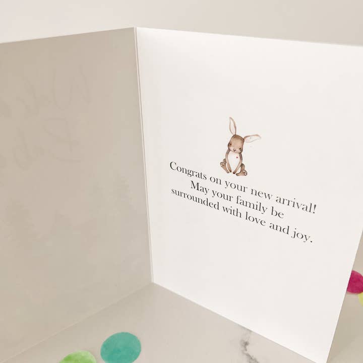 Palm to Pine Design - Wholesale Baby Card - Woodland Welcome Baby Shower Card, Folded Greeting Card4