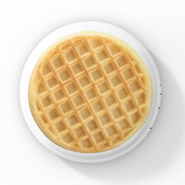 Waffle 1.5 inch button for wholesale by Cube Monkey Designs