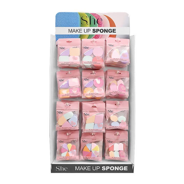 PINEAPPLE Beauty - Wholesale Makeup Sponge/Blender - Makeup She SMS100 Makeup Sponge Display - 144 pcs