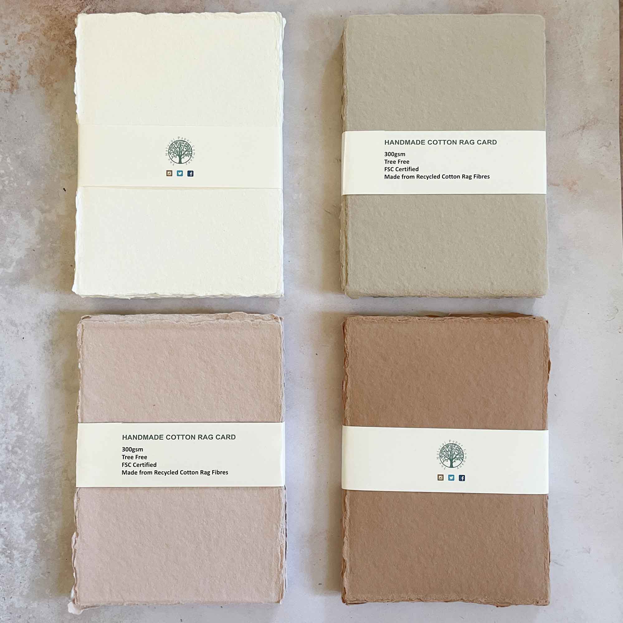 The Natural Paper Company - Vente Assortiments de papeterie/cartes - Papier fait main en argile | Lot de 5 | Papier chiffon en coton recyclé6