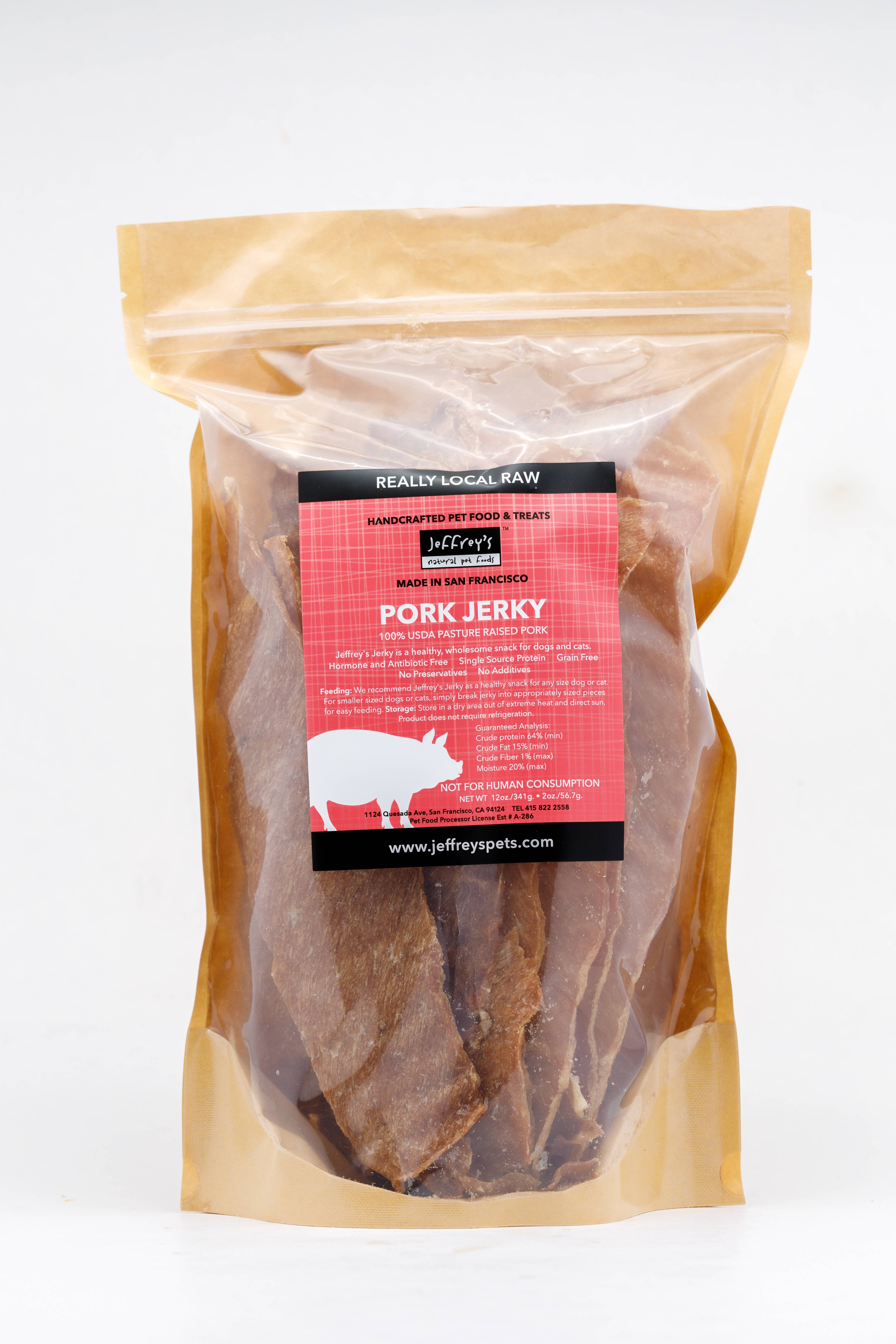 Jeffrey's Natural Pet Foods - Wholesale Pet Treats - Dog - Jeffrey's House Made Pork Jerky4