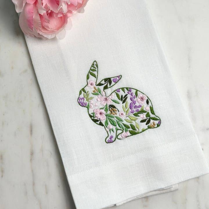 Garden Bunny Towel for wholesale by Arte Italica & Crown Linen Designs