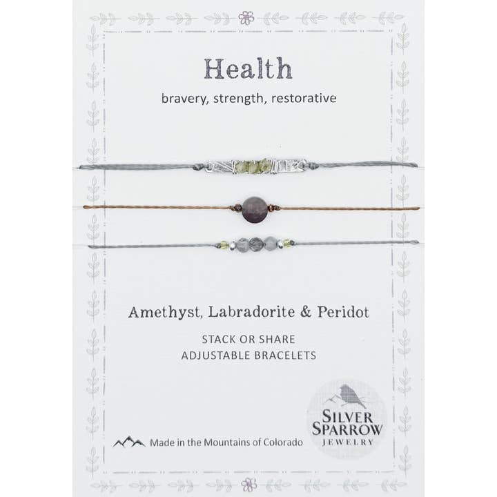 Health Stackable Bracelet Trio for wholesale by Silver Sparrow Jewelry