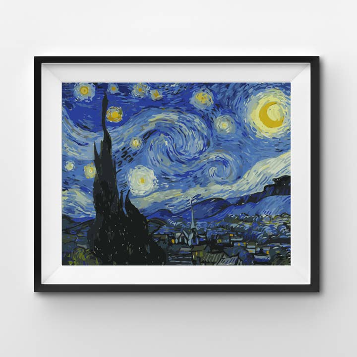 Winnie's Picks - Wholesale DIY Craft Kit - Starry Night, by Vincent van Gogh - DIY Paint By Numbers Kit - Gift for Mom3