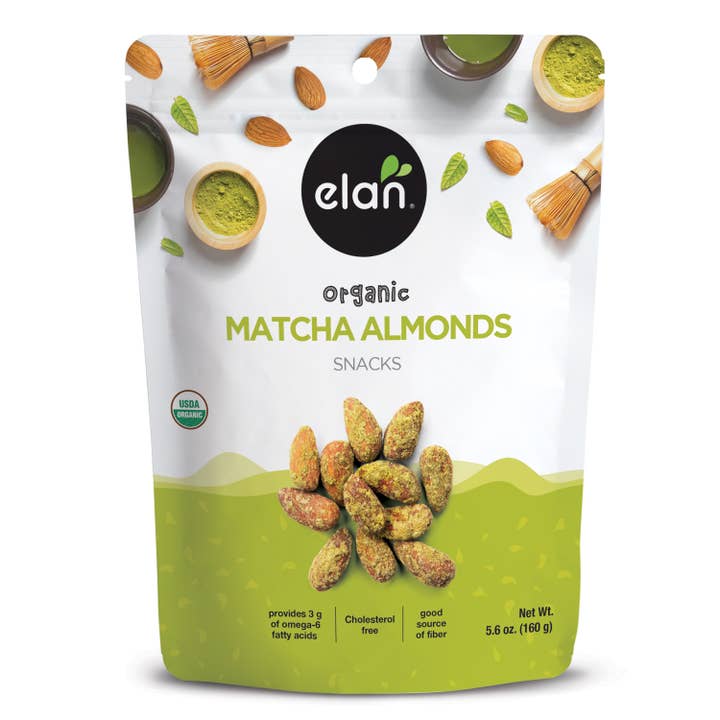 Elan - Vente Noix - Élan Amandes au Matcha Bio, Snacks, Sans Gluten (170 g)