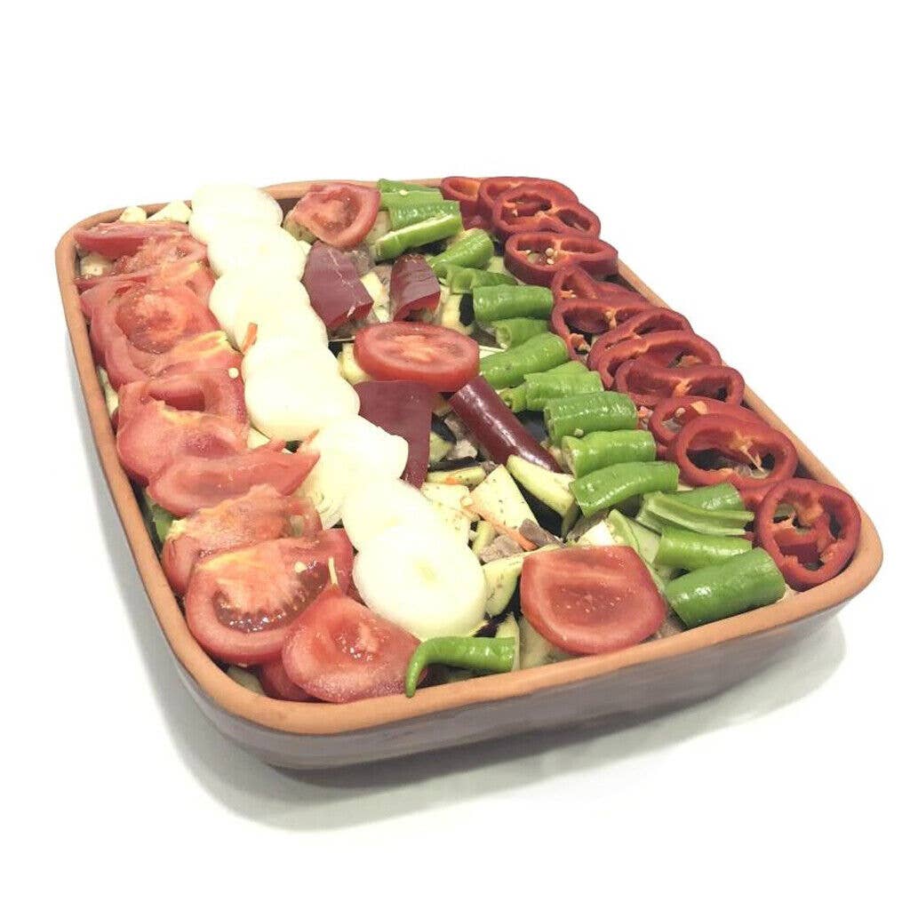 Hakan - Vendita all'ingrosso Vassoi da portata - Vassoio rettangolare in terracotta smaltata fatto a mano, 14,2 pollici2