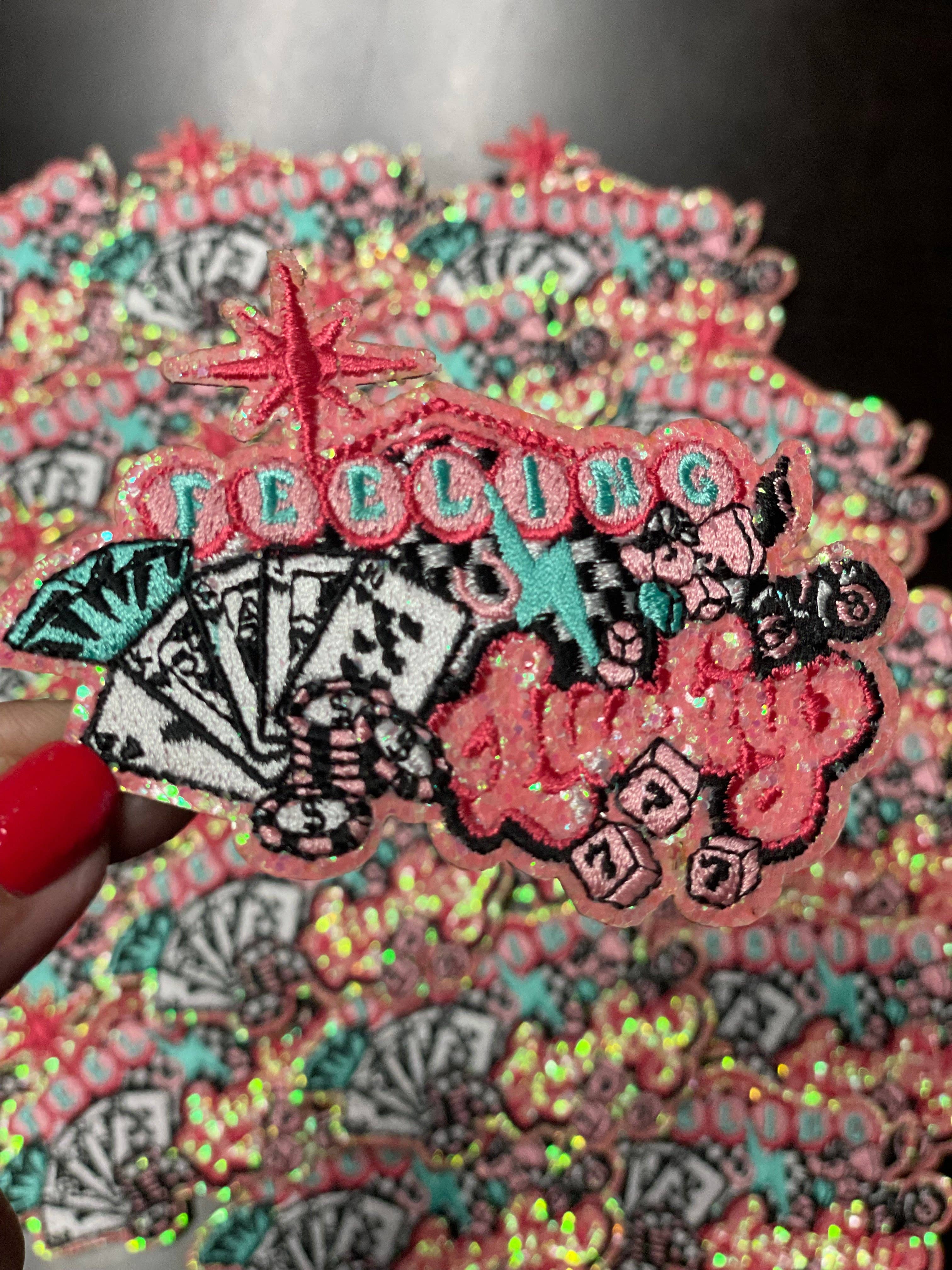 sequinandstiches - Wholesale Patch - Feeling Lucky Patch, Trucker Hat Patch, Pink Patch, Glitter Patch, Cowgirl Patch, Trendy Patch, Iron On Patch, DIY1