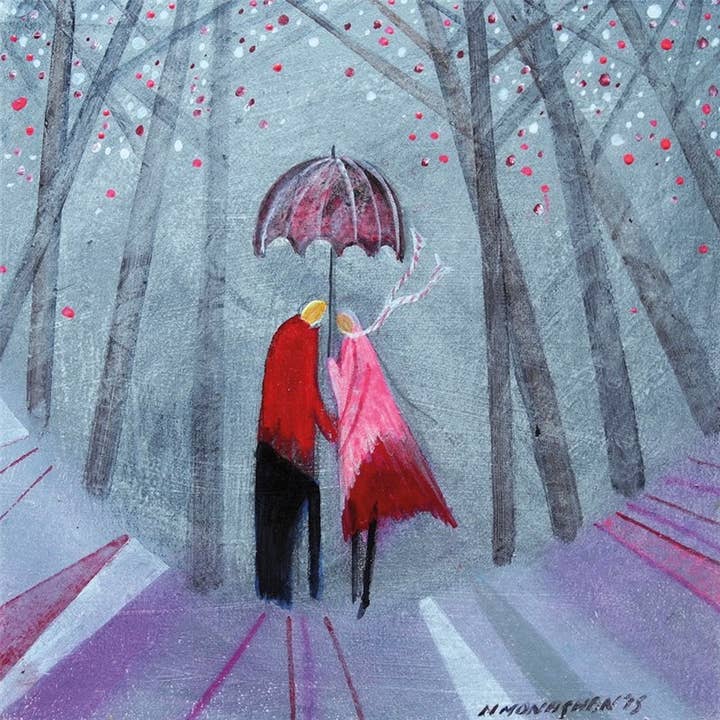 Carte de vœux sous le parapluie rose pour la vente par Natural Partners Limited