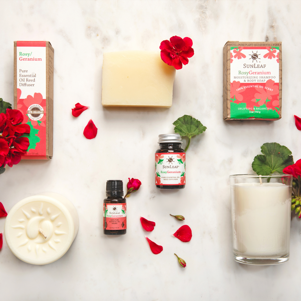 SunLeaf Naturals - Wholesale Reed Diffuser - 1 oz Reed Diffuser - Rosy Geranium2