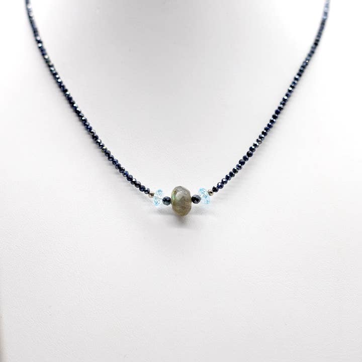 Susan Roberts Jewelry - Wholesale Beaded/Pearl Necklace - Labradorite & Topaz Luna Necklace1