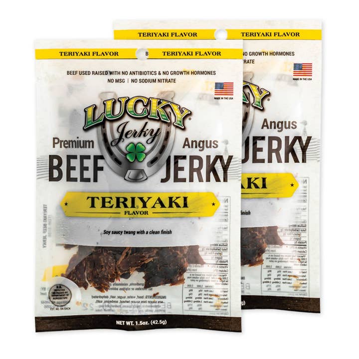 1.5oz Teriyaki Slab Jerky for wholesale by Nebraska Star Beef/Lucky Beef Jerky