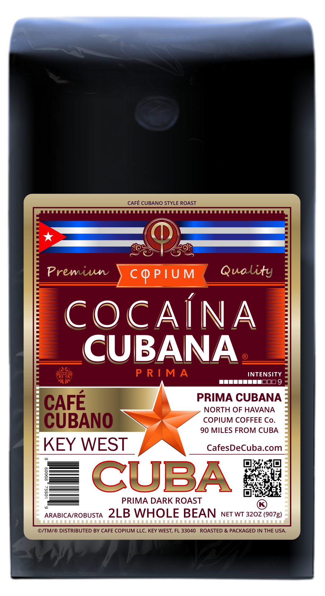 CafésDeCuba.com® - Wholesale Coffee Beans - PRIMA - ARABICA / ROBUSTA BEANS - 2LB BAG.0