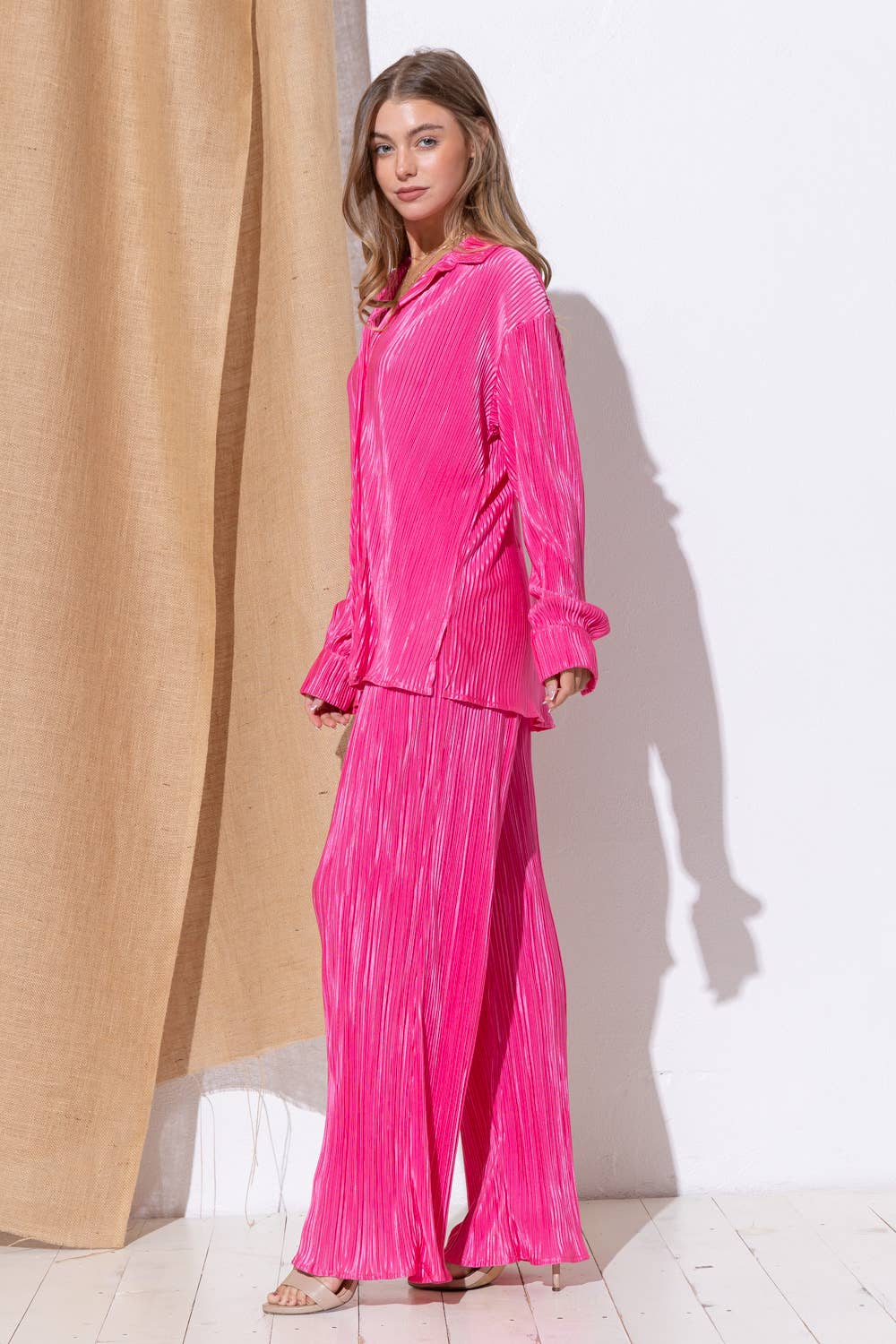 Apolline - Wholesale Top & Pant Set (NOT Loungewear) - Women's - Pleated Blouse Pants Set3