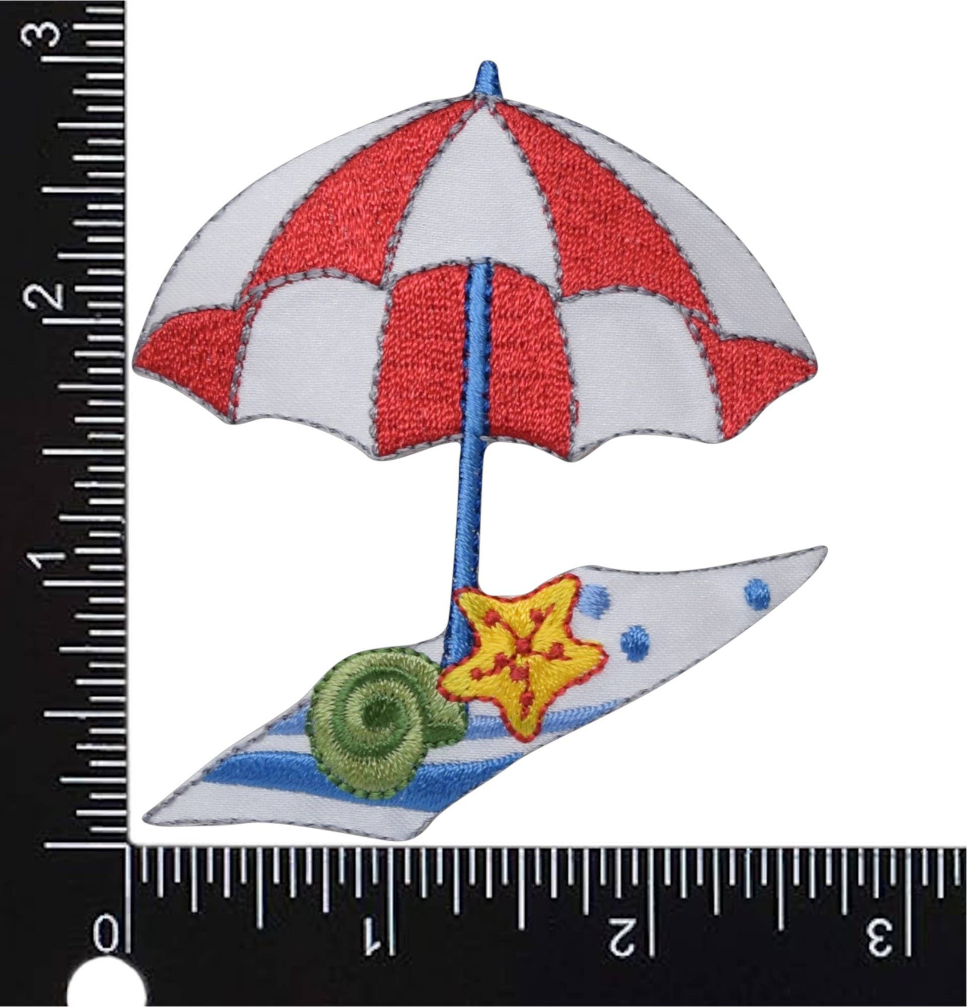 Wholesale Applique - Wholesale Patch - Beach Umbrella with Towel Iron on Patch1