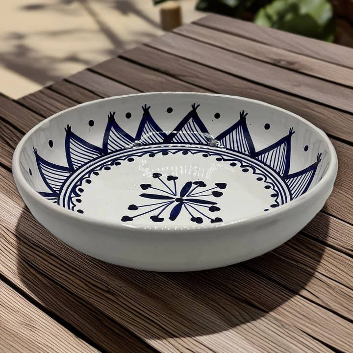 Plato Hondo De Cerámica Tunecina Pintado A Mano #3 para venta al por mayor de Etnico del Mondo