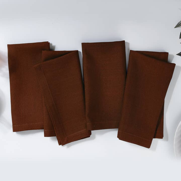 Brown Faux Linen Napkins 20 x 20 Inch Set of 4
for wholesale by D'Moksha