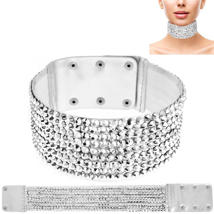 SP Sophia Collection - Wholesale Choker/Collar - Rhinestone Embellished Band Choker3