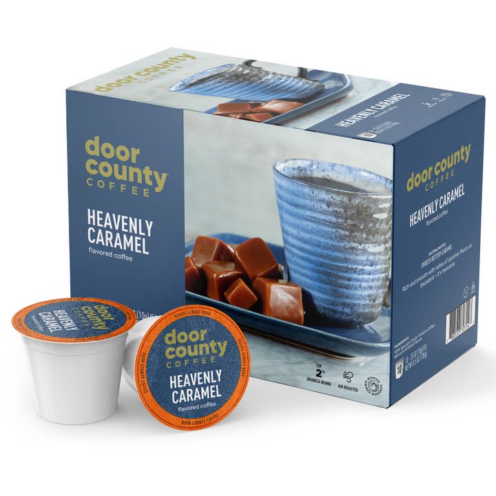 10 Count Heavenly Caramel Flavored Specialty Coffee for wholesale by Door County Coffee