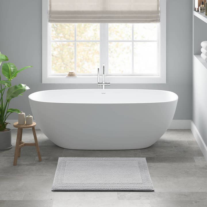Olliix - Wholesale Bath Mat - Reversible Cotton Bath Rugs, Grey