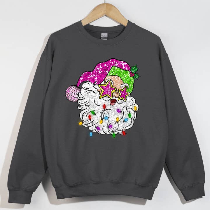 Père Noël en fausses paillettes vertes et roses pour la vente par Her Ever After