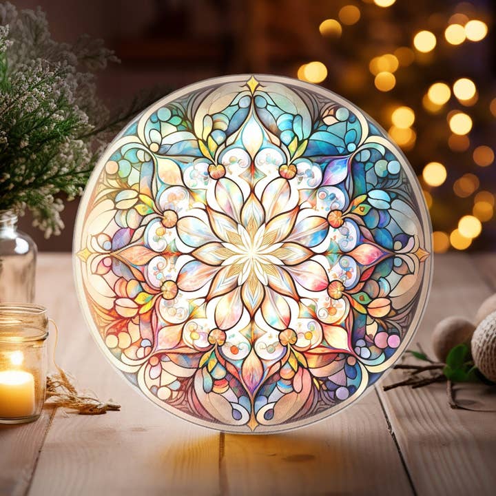 Fernville Creations - Wholesale Cutting Board - Mandala Charcuterie Board Tempered Glass Kitchen Decor